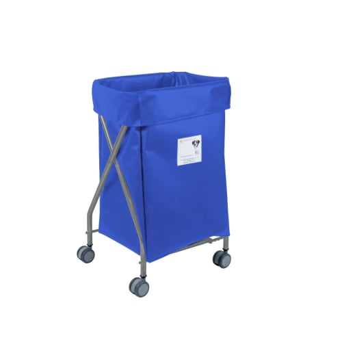 R&B Wire 5 Bushel Narrow Collapsible Hamper with Vinyl Bag, Blue
